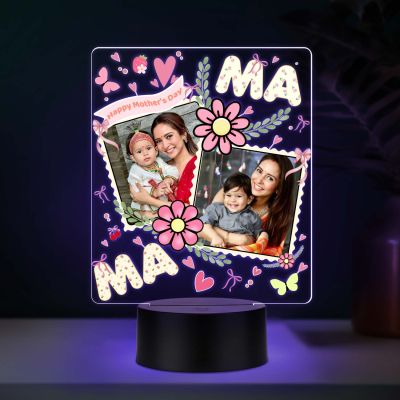 Personalized Mom Photo UV Print 7 Color LED Night Lamp Mothers Day Gift Light